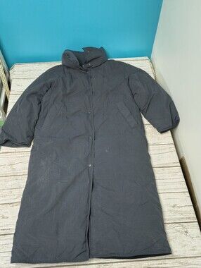 & Other Stories Black Down Long Button Closure Parka Women Size Small